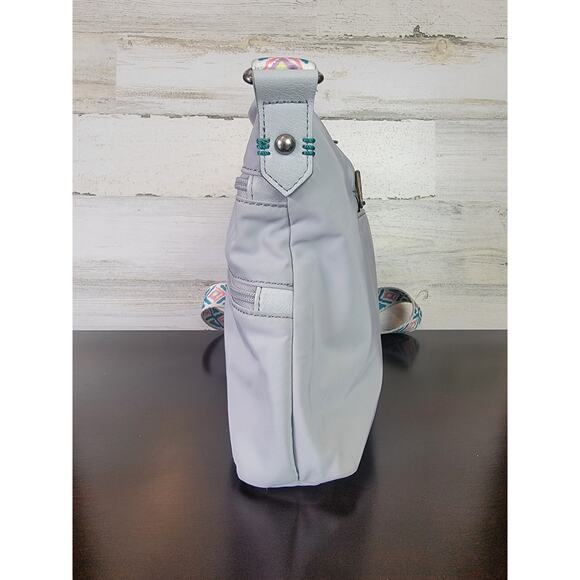 Sakroots Basic Artist Circle Light Grey‎ Crossbody Travel Purse - Picture 3 of 16